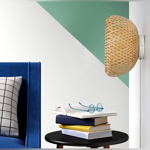 Boho Rattan Hand-Woven Bamboo Pendant Lighting for Vintage Farmhouse Decor NEW - Picture 5 of 9